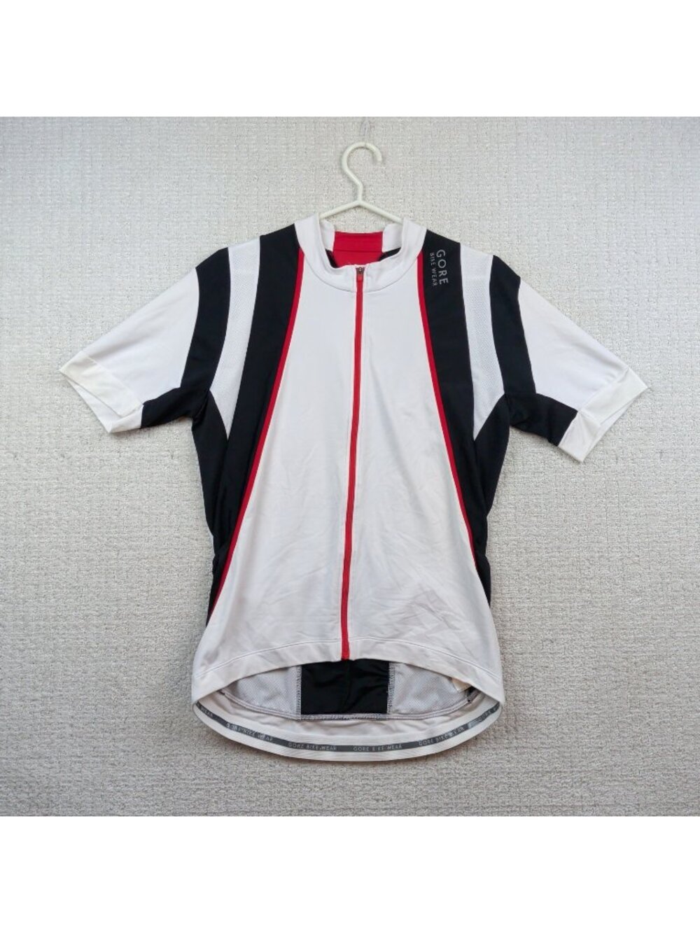 Gore Bike Wear Men Cycling Jersey XL Red / White Full Zip Lightweight Zip Pocket